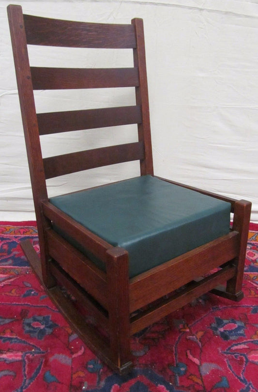 ARTS & CRAFTS MISSION OAK NURSING ROCKER SIGNED STICKLEY