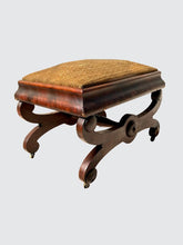 Load image into Gallery viewer, FINE 19TH CENTURY BOSTON CLASSICAL KILESMO OTTOMAN STOOL VANITY BENCH-RARE