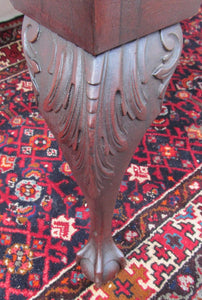 THE FINEST ANTIQUE SOLID MAHOGANY CHIPPENDALE PARTNERS DESK GRADOONED CARVED TOP
