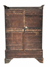 Load image into Gallery viewer, 19TH C GEORGE III PERIOD CHIPPENDALE STYLE ANTIQUE MAHOGANY LINEN PRESS