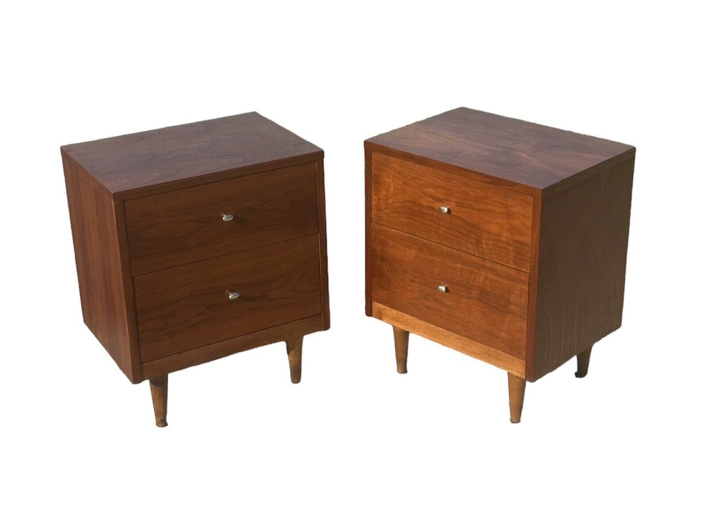Pair of Mid-century Modern Walnut Two Drawer Nightstands by Crescent Furniture