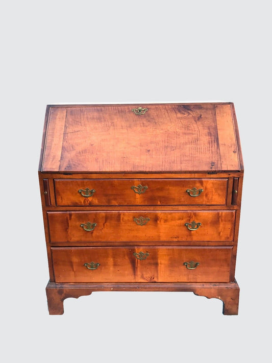 18TH CENTURY QUEEN ANNE PERIOD TIGER MAPLE DESK-A TREASURE!