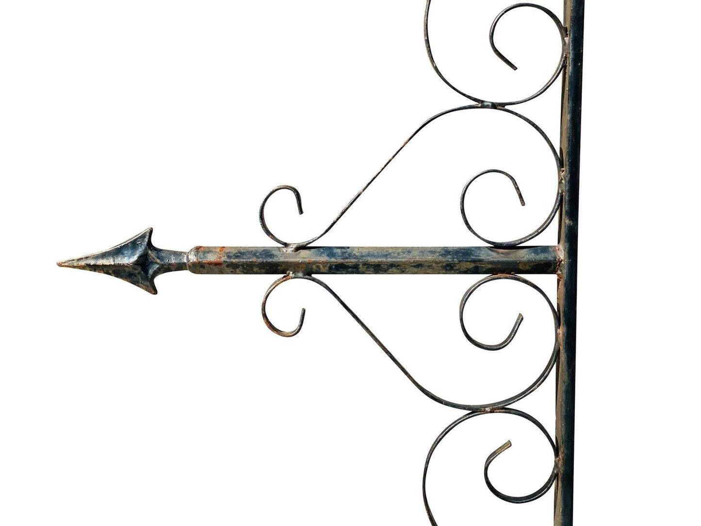 19TH C ANTIQUE VICTORIAN WROUGHT IRON ADVERTISING SIGN HOLDER