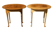 Load image into Gallery viewer, 20th C Queen Anne Antique Style Pair of Tiger Maple End Tables / Nightstands