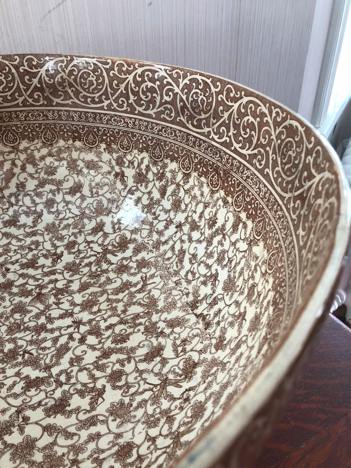 LARGE & RARE PATTERN DOULTON PUNCH BOWL WITH FASCINATING INSECTS