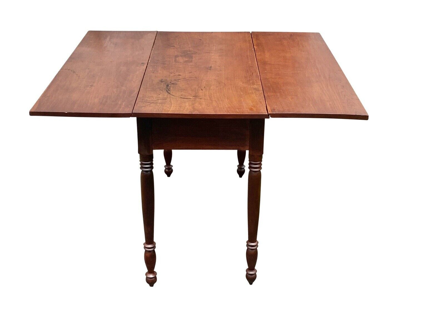 Antique New England Cherry Drop Leaf Dining Table / Farmhouse Table