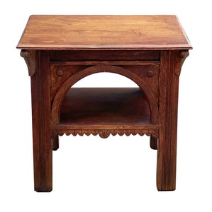 19th C Antique New York Victorian Tiger Oak Parlor Table - Thomas Brooks