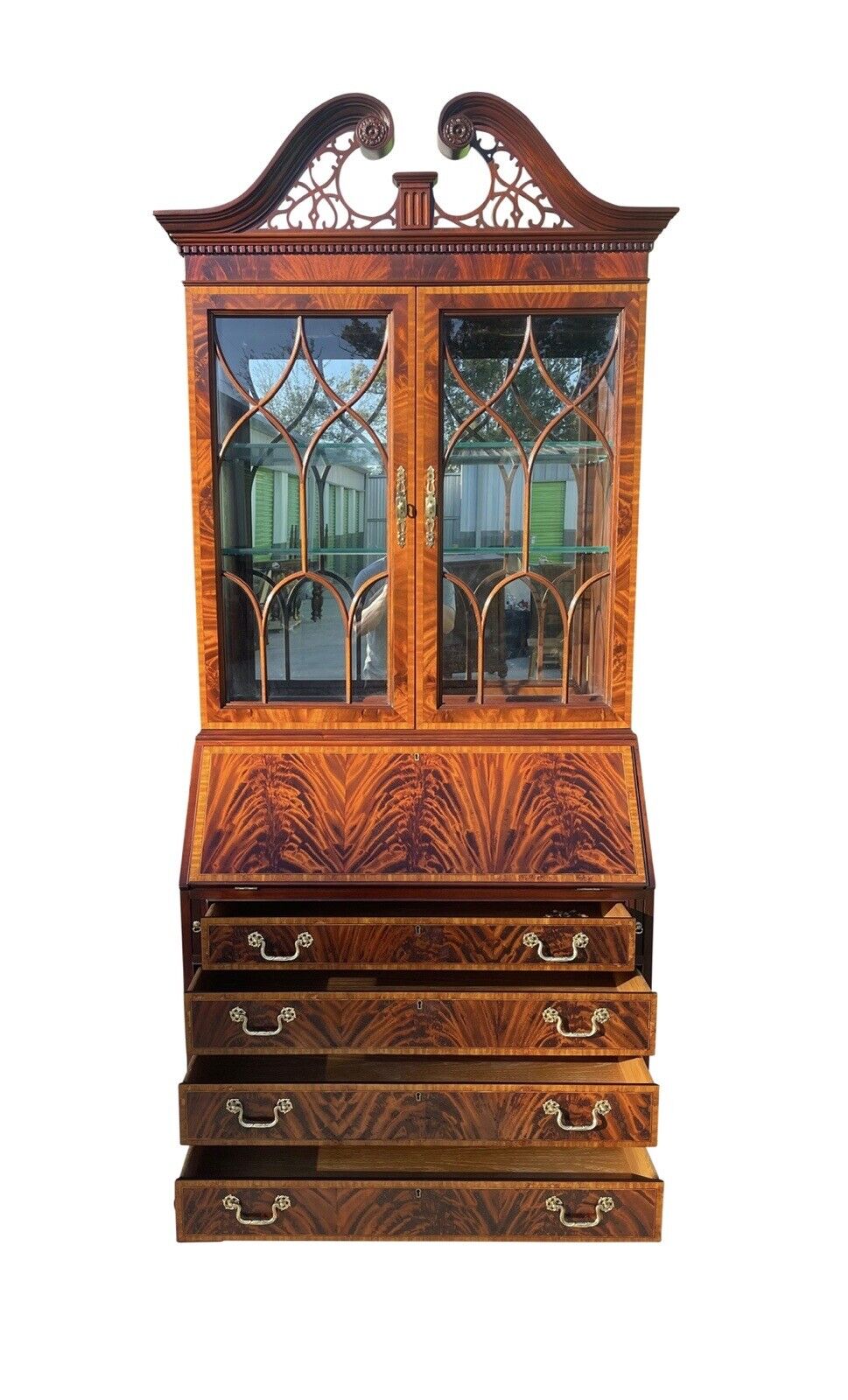 Federal Style Mahogany Secretary Desk by Councill Craftsmen - Secret Compartment