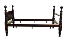 Load image into Gallery viewer, 19th C Antique Pair of Twin Size Cannonball Beds W/ Acanthus Leaf Carved Posts