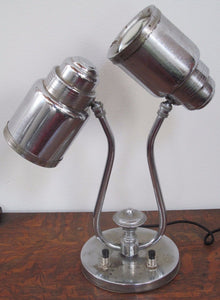 1950'S MODERN CHROME DOUBLE HEAD PHYSICIAN'S LAMP