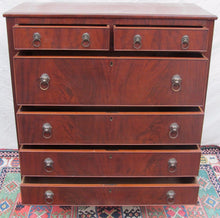 Load image into Gallery viewer, EARLY 19TH CT NYC SHERATON MAHOGANY GENTLEMAN&#39;S TALL CHEST W/ LION HEAD PULLS