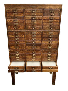 19th C Antique Victorian Tiger Oak Library Bureau Makers Legal Size Stacking File Cabinet