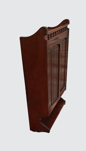 EASTLAKE VICTORIAN CHERRY STICK & BALL GALLERY RAISED PANELED WALL HUNG CABINET