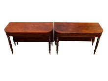 Load image into Gallery viewer, 19TH C ANTIQUE AMERICAN SHERATON MAHOGANY DROP LEAF DINING / BANQUET TABLE