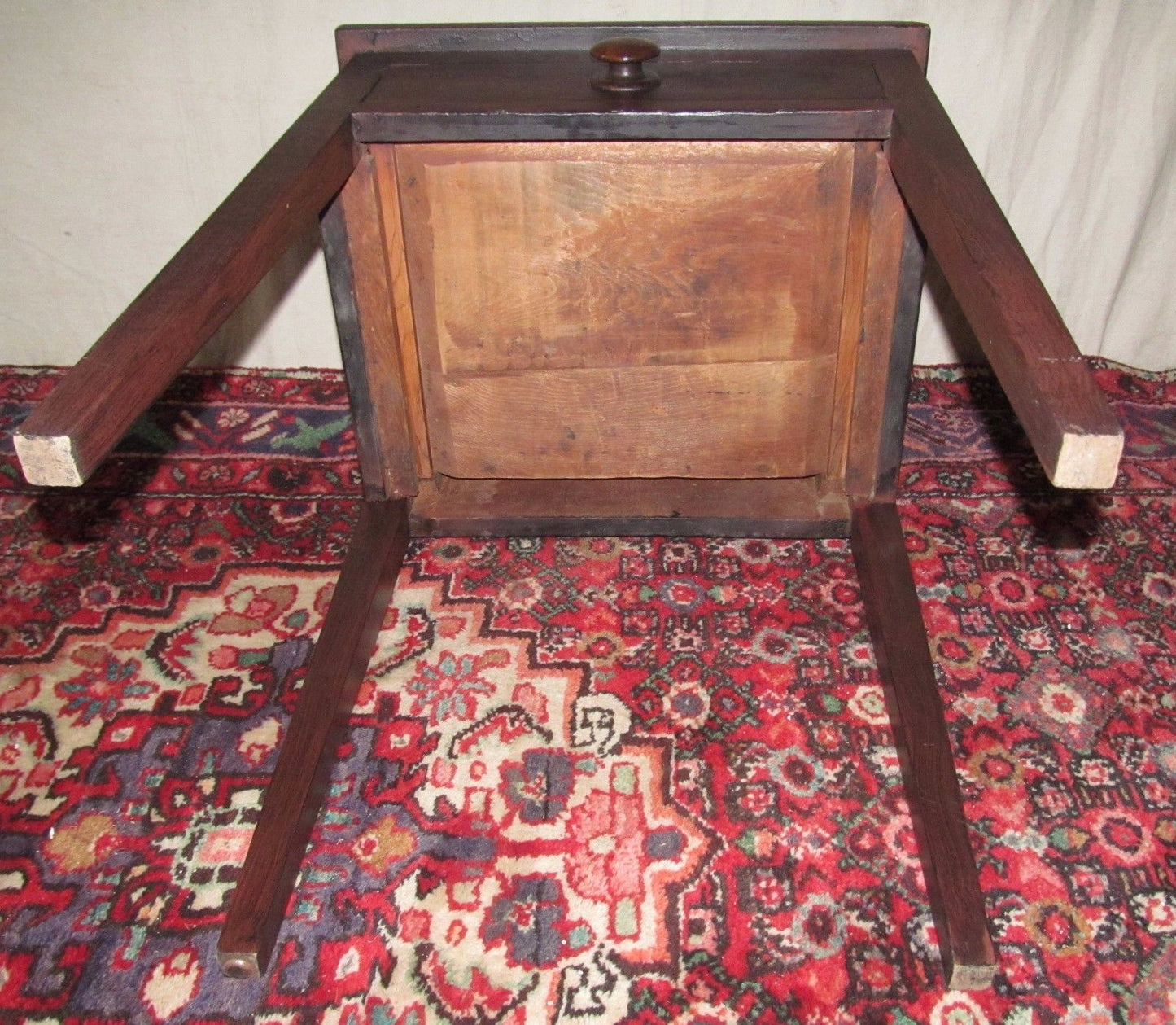 18TH CENTURY HEPPLEWHITE MAINE FOLK ART PAINTED ONE DRAWER TABLE IN PINE