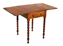 Load image into Gallery viewer, 19th C Antique Sheraton Cherry Drop Leaf Work Table / Night Stand