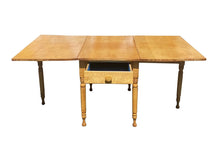 Load image into Gallery viewer, Federal Style Tiger Maple Gateleg Dining Table With Bold Grain and Large Drawer