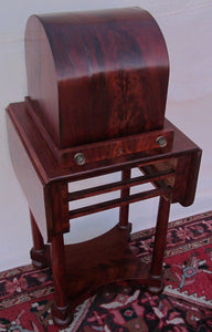 FEDERAL MAHOGANY SOW BELLY WORK TABLE ATTRIBUTED TO ISSAC VOSE - BOSTON MASS