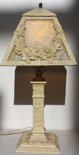 Load image into Gallery viewer, ART NOUVEAU BOUDIOR LAMP WITH CARAMEL SLAG PANEL SHADE