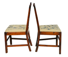 Load image into Gallery viewer, 18TH C PAIR OF ANTIQUE MAHOGANY CHIPPENDALE NEEDLEPOINT SEAT SIDE CHAIRS
