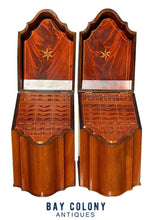 Load image into Gallery viewer, 18th C Pair of Antique Federal Mahogany Knife Boxes - Conch Shell &amp; Star Inlay