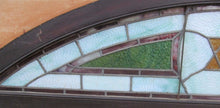 Load image into Gallery viewer, ANTIQUE JUDAIC ARCHITECTURAL STAINED GLASS TRANSOM WINDOW IN FRAME - 80&quot; LONG