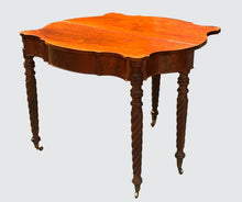 Load image into Gallery viewer, IMPORTANT MASSACHUSETTS MAHOGANY SHERATON GAME TABLE W/ ROPE LEGS - MUST SEE