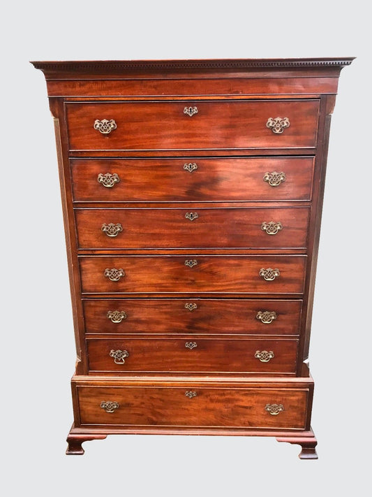 IMPORTANT 18TH CENTURY DUTCH WEST INDIES GEORGE III CHEST ON CHEST TALL CHEST