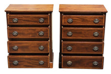 Load image into Gallery viewer, 20TH C CHIPPENDALE ANTIQUE STYLE PAIR OF MAHOGANY BACHELORS CHESTS / NIGHTSTANDS