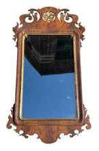 Load image into Gallery viewer, 20th C Chippendale Antique Style Mahogany Mirror W/ Carved Crest