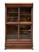 Load image into Gallery viewer, 19TH C ANTIQUE VICTORIAN OAK DANNER STACKING BARRISTER BOOKCASE