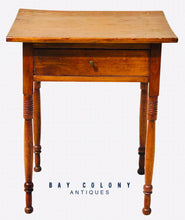 Load image into Gallery viewer, 19TH C ANTIQUE SHERATON PERIOD COUNTRY PINE WORK TABLE / NIGHT STAND