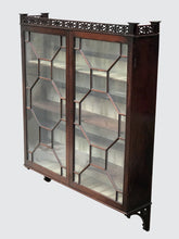 Load image into Gallery viewer, 19TH C. CENTENNIAL CHINESE CHIPPENDALE STYLE FRETWORK HANGING CABINET / CUPBOARD