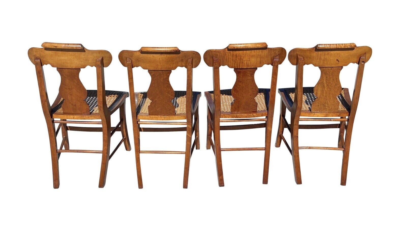 Mid Century Wood And Wicker Antique Dining Chairs Antique Pressed