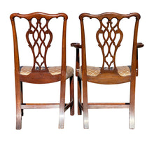 Load image into Gallery viewer, 20TH C CHIPPENDALE ANTIQUE STYLE SET OF 8 CUSTOM MAHOGANY DINING CHAIRS