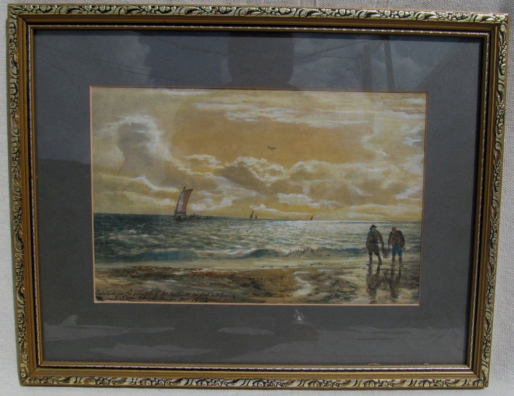 19TH CT 1872 DATED WATERCOLOR MARITIME PAINTING BY SAM BOUGH 