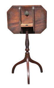 18th C Antique Federal Period Virginia Walnut Tilt Top Candle Stand