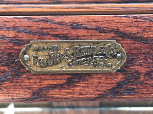 EARLY 20TH C. OAK MEDICAL / PHYSICIANS CABINET BY FRANK S BETZ CO - CHICAGO, IL