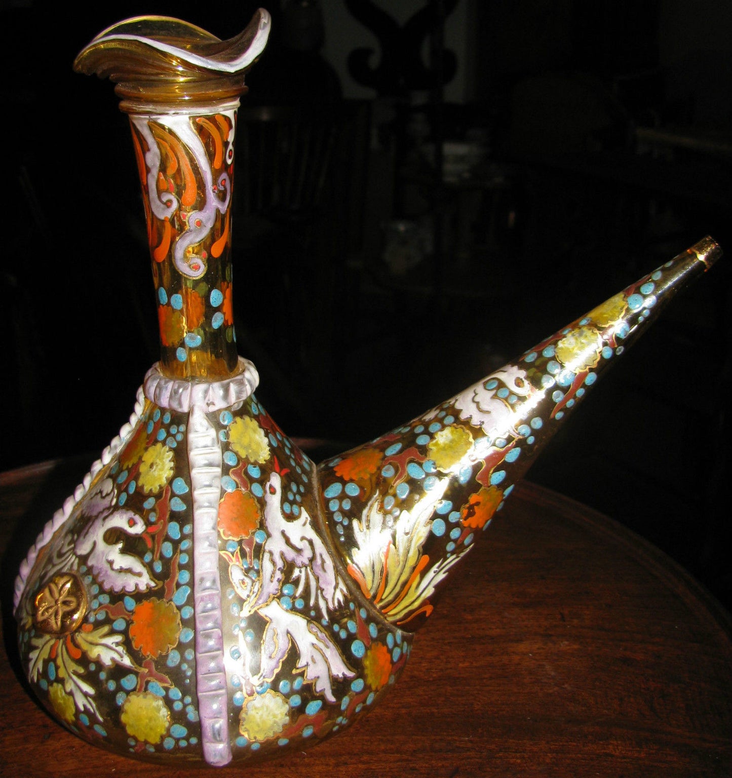 MOSER PITCHER WITH FINELY APPLIED ENAMEL WORK