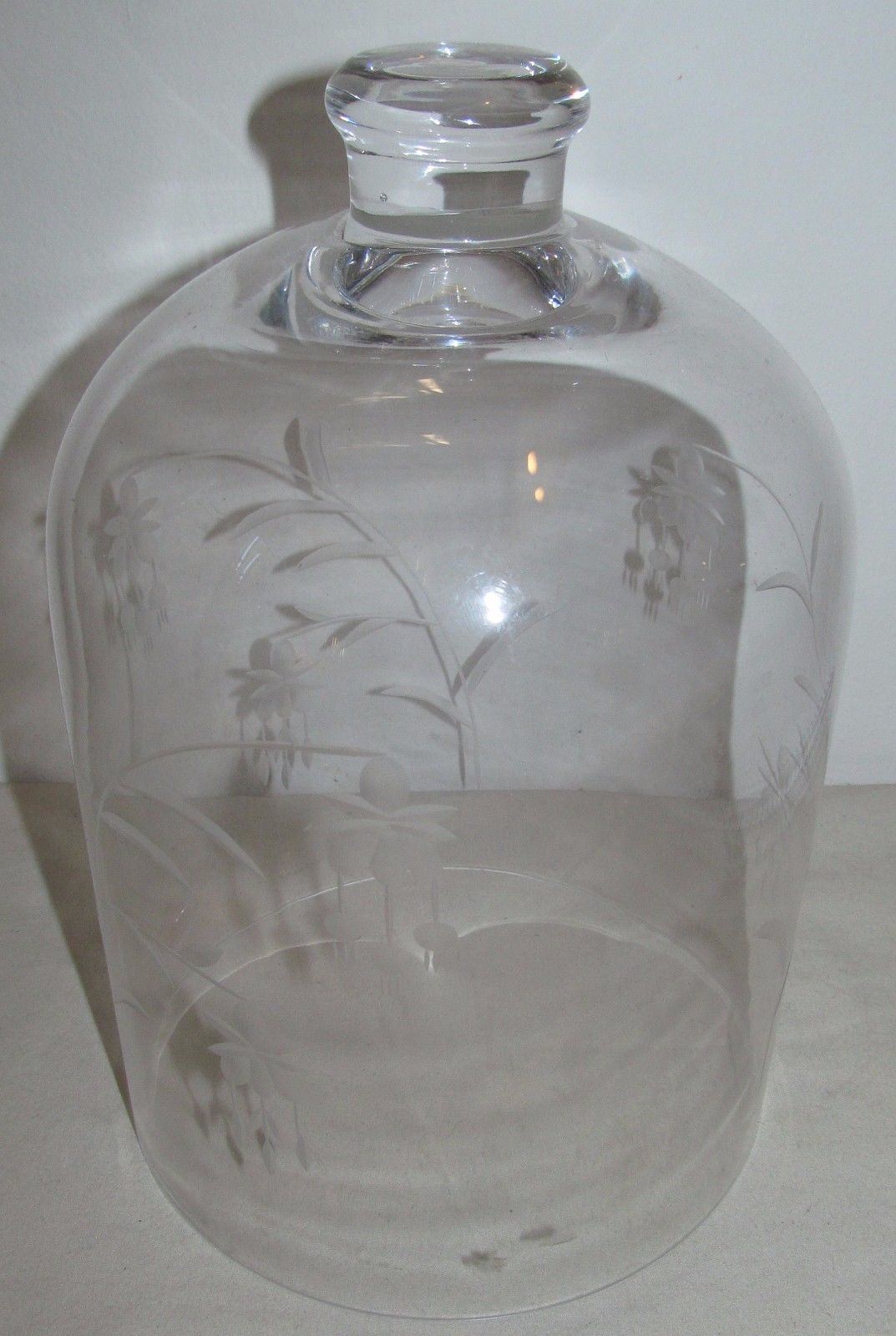 ENGRAVED 10" GLASS CLOCK DOME WITH TOP HANDLE