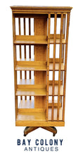 Load image into Gallery viewer, 19TH C ANTIQUE OAK VICTORIAN DANNER 4 TIER REVOLVING BOOKCASE