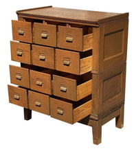 Load image into Gallery viewer, 20TH C ANTIQUE TIGER OAK YAWMAN &amp; ERBE ARTS &amp; CRAFTS 12 DRAWER FILE CABINET