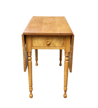 Load image into Gallery viewer, Vintage Federal Style Tiger Maple Dropleaf Dining Table With Rare Single Drawer