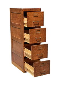 Antique Oak 4 Drawer Wood File Cabinet - Weis Furniture Company