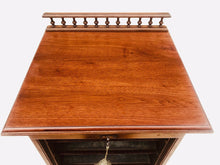 Load image into Gallery viewer, 19TH C ANTIQUE VICTORIAN WALNUT TAMBOUR FILE CABINET ~ JEWELRY CABINET