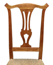 Load image into Gallery viewer, 18TH C ANTIQUE CHIPPENDALE MAPLE SIDE CHAIR W/ SPANISH FEET &amp; RUSH SEAT