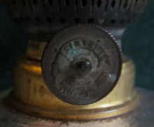 Load image into Gallery viewer, SIGNED PARIS 19TH CENTURY ANTIQUE COLORED FLORAL PAINTED PONTIL PEG LAMP