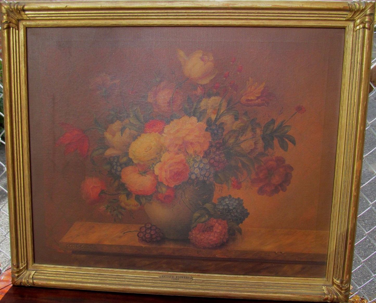 NICELY FRAMED FLORAL STILL LIFE OIL ON  SIGNED CANVAS