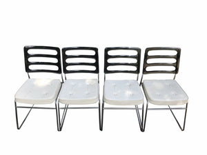 20TH C VINTAGE MID CENTURY MODERN SET OF FOUR SMOKED LUCITE CHROMCRAFT CHAIRS