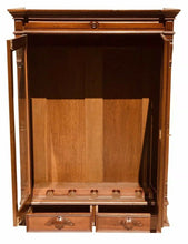 Load image into Gallery viewer, 19TH C ANTIQUE VICTORIAN SOUTHERN WALNUT RIFLE CABINET / BOOKCASE